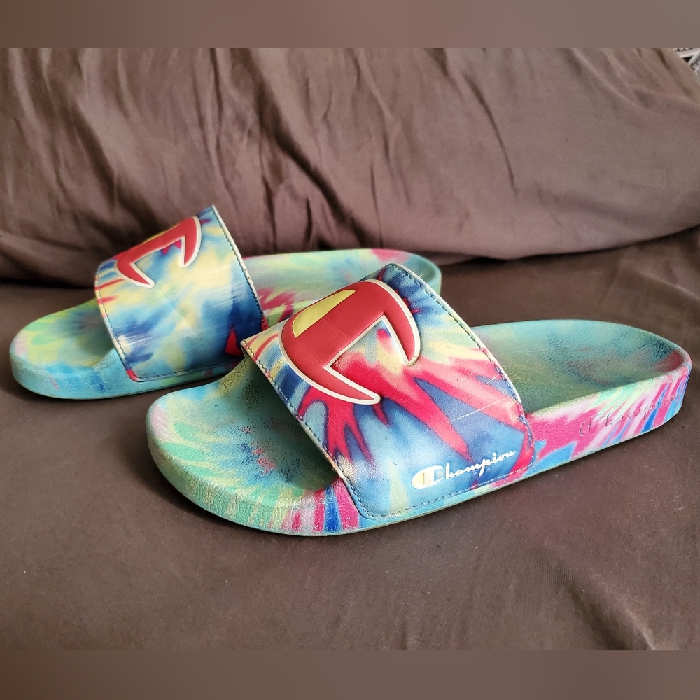 *2-for-$10* Champion tie dye slides